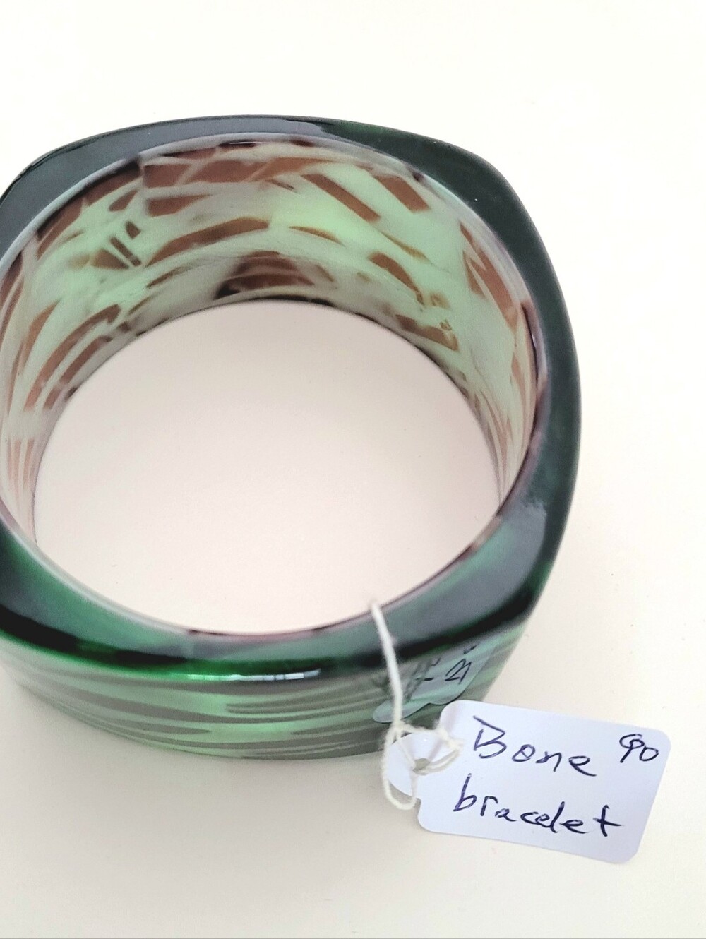 Green Marbled  Bangle Bracelet